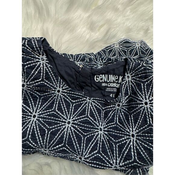 Oshkosh B’ gosh 4t set 2 piece white blue denim embroidered set - Picture 6 of 8
